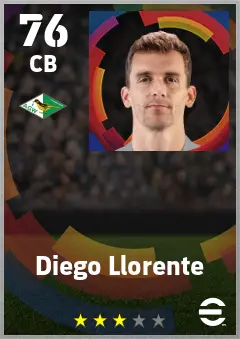 Diego Llorente eFootball 2026 player card — 76 OVR CB