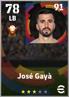 Jose Gaya eFootball 2026 player card — 78 OVR LB