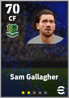 Sam Gallagher eFootball 2026 player card — 70 OVR CF