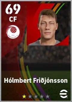 Holmbert Fridhjonsson eFootball 2026 player card — 69 OVR CF