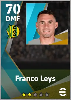 Franco Leys eFootball 2026 player card — 70 OVR DMF