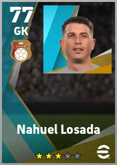 Nahuel Losada eFootball 2026 player card — 77 OVR GK