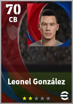 Leonel Gonzalez eFootball 2026 player card — 70 OVR CB