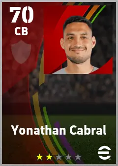 Yonathan Cabral eFootball 2026 player card — 70 OVR CB