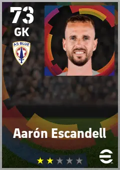 Aaron Escandell eFootball 2026 player card — 73 OVR GK