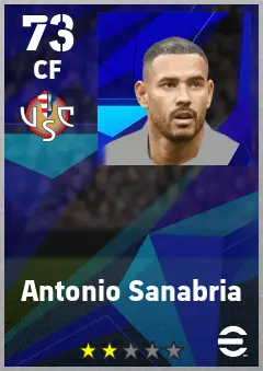 Antonio Sanabria eFootball 2026 player card — 73 OVR CF
