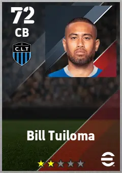 Bill Tuiloma eFootball 2026 player card — 72 OVR CB