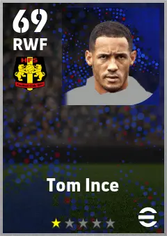 Tom Ince eFootball 2026 player card — 69 OVR RWF