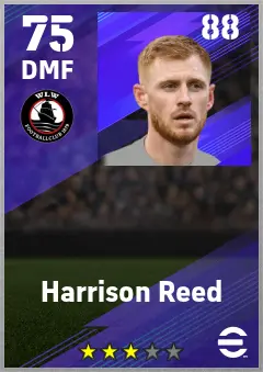 Harrison Reed eFootball 2026 player card — 75 OVR DMF