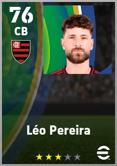 Leo Pereira eFootball 2026 player card — 76 OVR CB