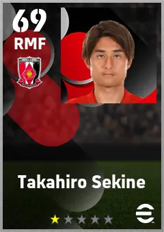 Takahiro Sekine eFootball 2026 player card — 69 OVR RMF