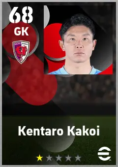 Kentaro Kakoi eFootball 2026 player card — 68 OVR GK