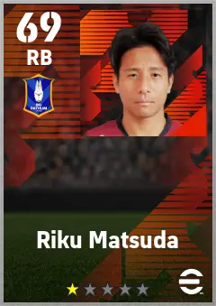 Riku Matsuda eFootball 2026 player card — 69 OVR RB