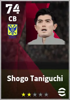 Shogo Taniguchi eFootball 2026 player card — 74 OVR CB