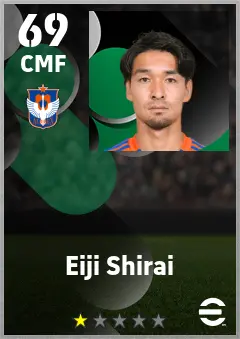 Eiji Shirai eFootball 2026 player card — 69 OVR CMF