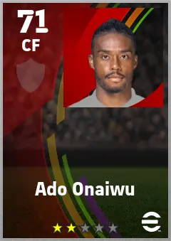 Ado Onaiwu eFootball 2026 player card — 71 OVR CF