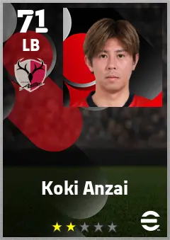 Koki Anzai eFootball 2026 player card — 71 OVR LB