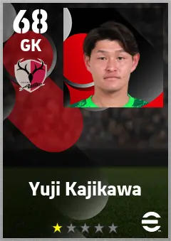 Yuji Kajikawa eFootball 2026 player card — 68 OVR GK