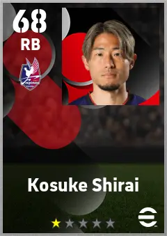 Kosuke Shirai eFootball 2026 player card — 68 OVR RB
