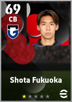 Shota Fukuoka eFootball 2026 player card — 69 OVR CB