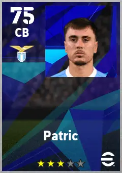 Patric eFootball 2026 player card — 75 OVR CB