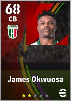 James Okwuosa eFootball 2026 player card — 68 OVR CB
