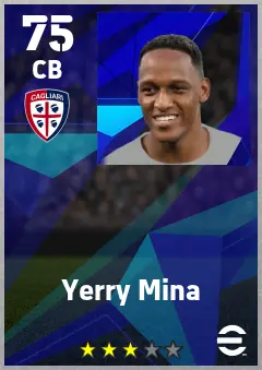 Yerry Mina eFootball 2026 player card — 75 OVR CB