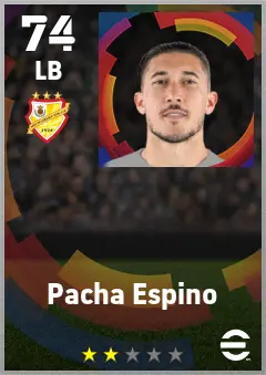 Pacha Espino eFootball 2026 player card — 74 OVR LB