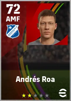 Andres Roa eFootball 2026 player card — 72 OVR AMF
