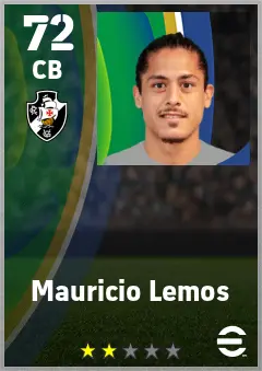 Mauricio Lemos eFootball 2026 player card — 72 OVR CB