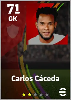 Carlos Caceda eFootball 2026 player card — 71 OVR GK