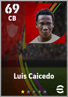Luis Caicedo eFootball 2026 player card — 69 OVR CB