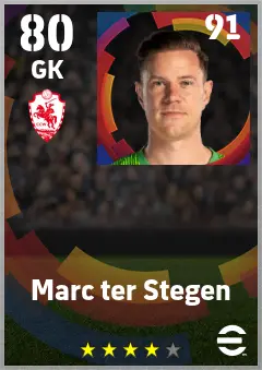 Marc ter Stegen eFootball 2026 player card — 80 OVR GK