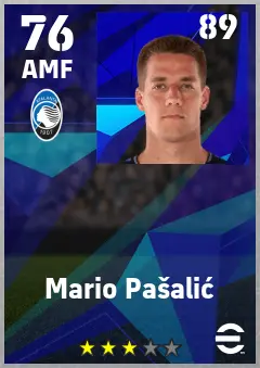 Mario Pasalic eFootball 2026 player card — 76 OVR AMF