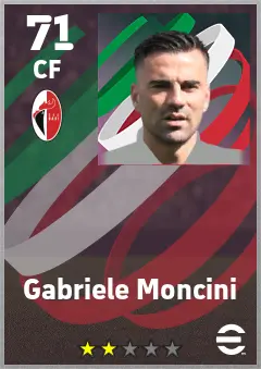 Gabriele Moncini eFootball 2026 player card — 71 OVR CF