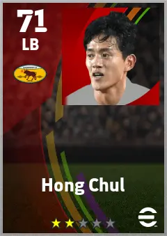 Hong Chul eFootball 2026 player card — 71 OVR LB