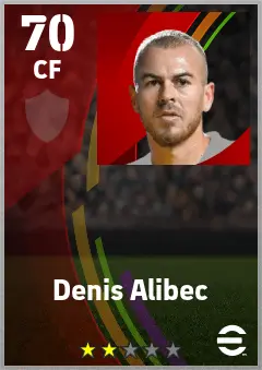 Denis Alibec eFootball 2026 player card — 70 OVR CF