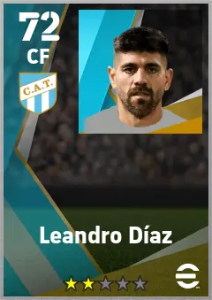 Leandro Diaz eFootball 2026 player card — 72 OVR CF
