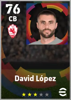 David Lopez eFootball 2026 player card — 76 OVR CB