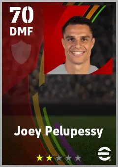 Joey Pelupessy eFootball 2026 player card — 70 OVR DMF