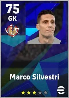 Marco Silvestri eFootball 2026 player card — 75 OVR GK