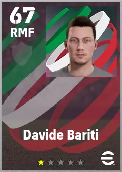 Davide Bariti eFootball 2026 player card — 67 OVR RMF