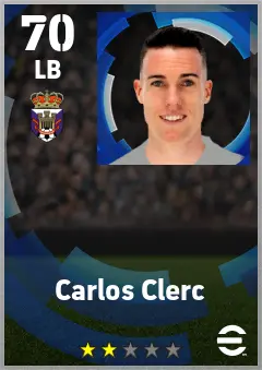 Carlos Clerc eFootball 2026 player card — 70 OVR LB