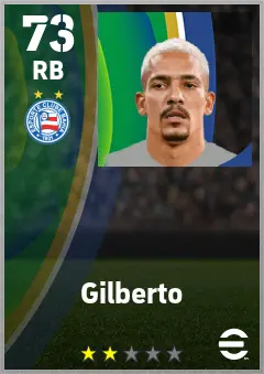Gilberto eFootball 2026 player card — 73 OVR RB