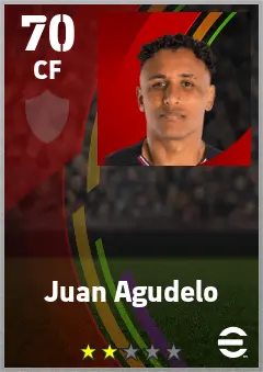 Juan Agudelo eFootball 2026 player card — 70 OVR CF