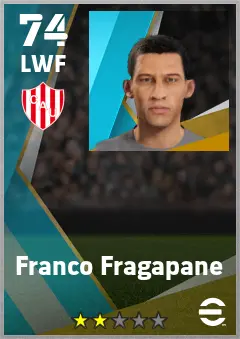 Franco Fragapane eFootball 2026 player card — 74 OVR LWF