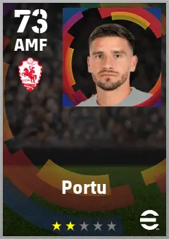 Portu eFootball 2026 player card — 73 OVR AMF