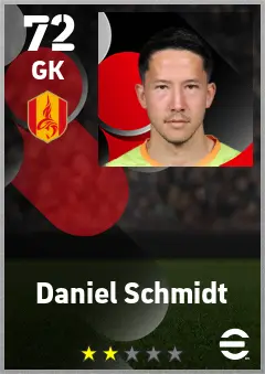 Daniel Schmidt eFootball 2026 player card — 72 OVR GK