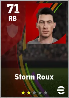 Storm Roux eFootball 2026 player card — 71 OVR RB
