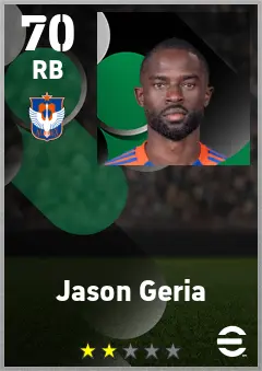 Jason Geria eFootball 2026 player card — 70 OVR RB